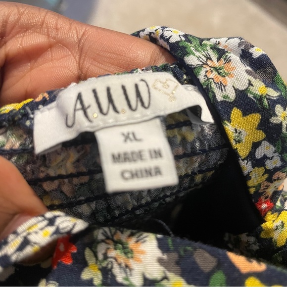 AUW Floral Print Spaghetti Strap Romper - Picture 6 of 7